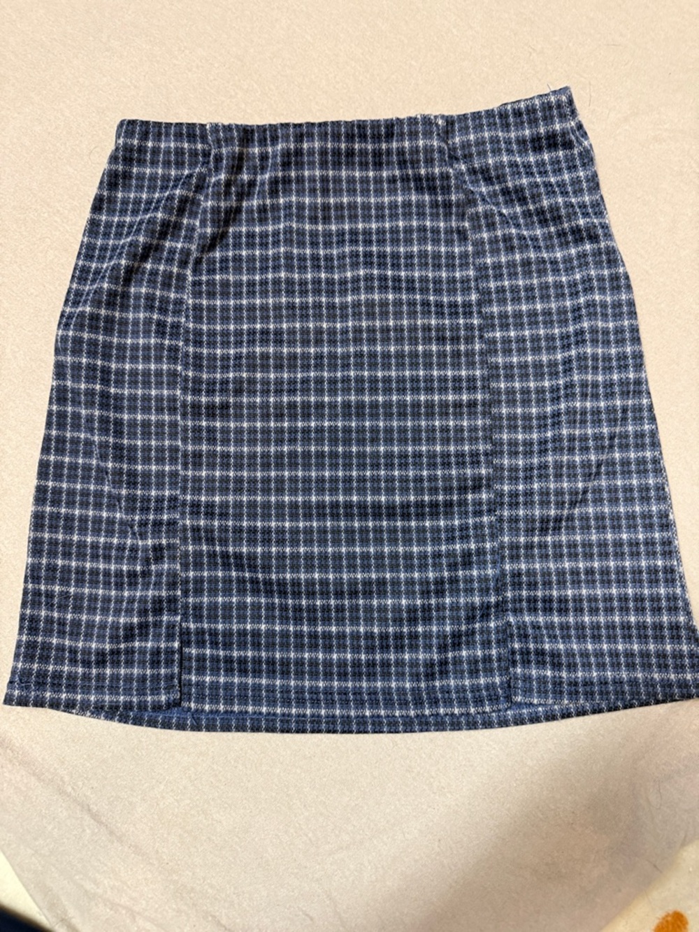 Women's Navy Plaid Mini Skirt